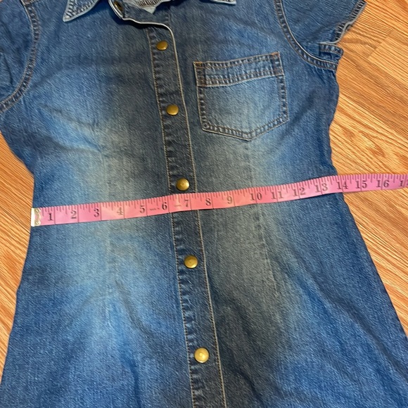 Moda International Denim Dress, Jean Dress, snap front, 2 - Picture 5 of 7